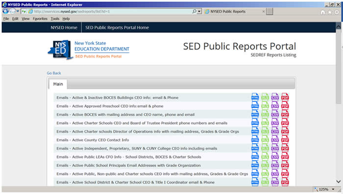 Title: SEDREF Reports Listing - Description: Several dozen reports featuring SEDREF data in many formats.