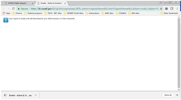 Title: CSV file save in Google Chrome - Description: This screen shows how Google Chrome downloads a CSV formatted file.